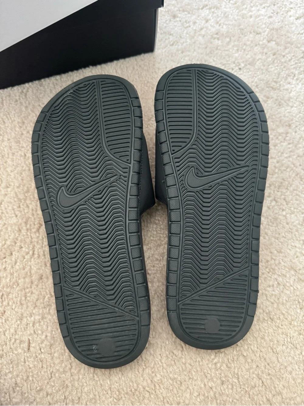 Stussy Black Slide Sandals with White Logo